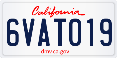 CA license plate 6VAT019