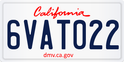 CA license plate 6VAT022