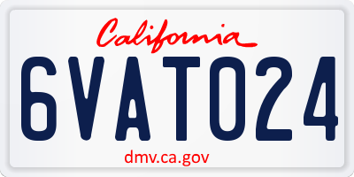 CA license plate 6VAT024