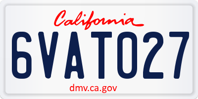 CA license plate 6VAT027
