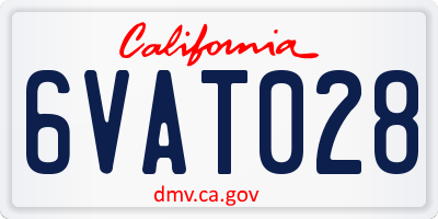CA license plate 6VAT028