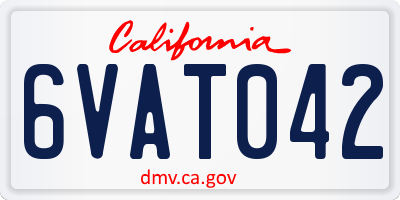 CA license plate 6VAT042