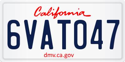 CA license plate 6VAT047