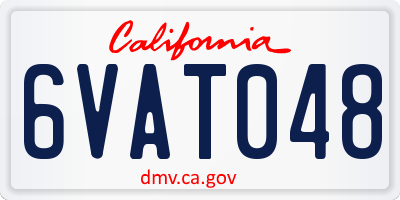 CA license plate 6VAT048