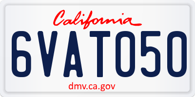 CA license plate 6VAT050