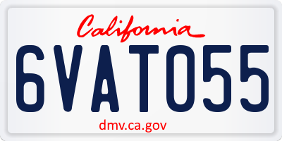CA license plate 6VAT055