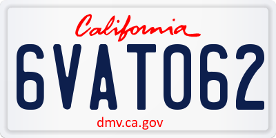 CA license plate 6VAT062