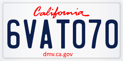 CA license plate 6VAT070