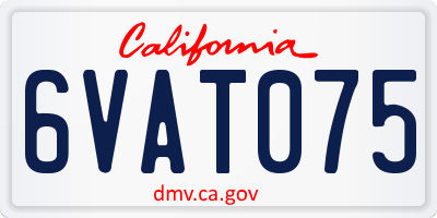 CA license plate 6VAT075