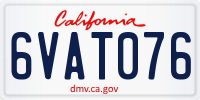 CA license plate 6VAT076