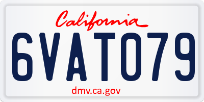 CA license plate 6VAT079
