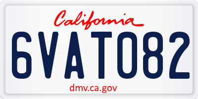CA license plate 6VAT082