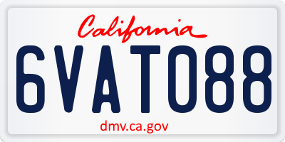 CA license plate 6VAT088