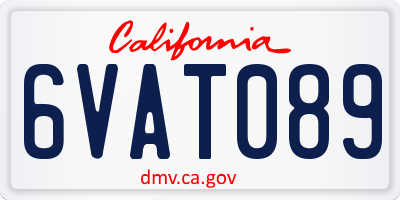 CA license plate 6VAT089