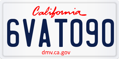 CA license plate 6VAT090