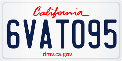 CA license plate 6VAT095
