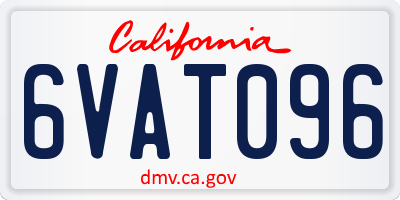 CA license plate 6VAT096