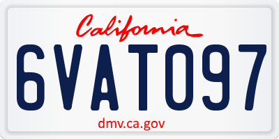 CA license plate 6VAT097