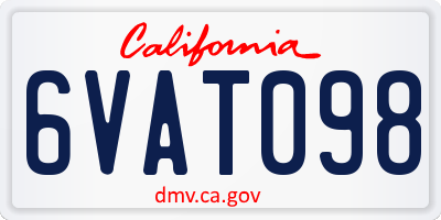 CA license plate 6VAT098