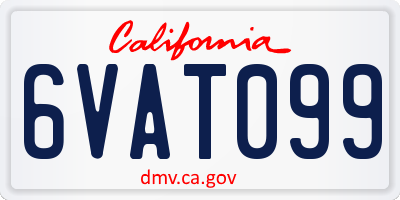 CA license plate 6VAT099