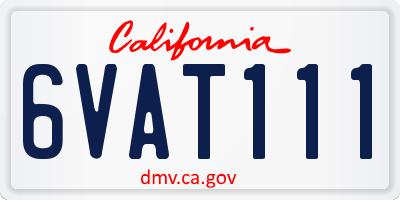 CA license plate 6VAT111