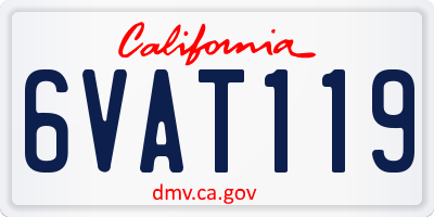 CA license plate 6VAT119