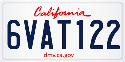 CA license plate 6VAT122