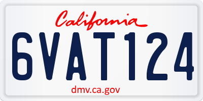 CA license plate 6VAT124