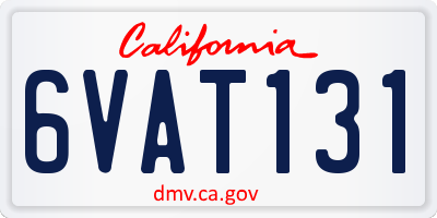 CA license plate 6VAT131