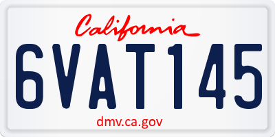 CA license plate 6VAT145