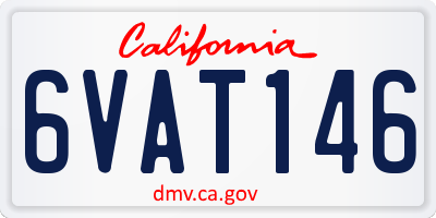 CA license plate 6VAT146