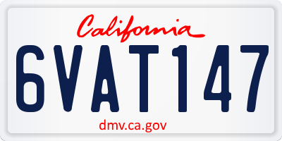 CA license plate 6VAT147