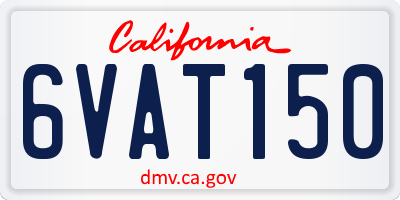 CA license plate 6VAT150
