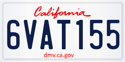 CA license plate 6VAT155