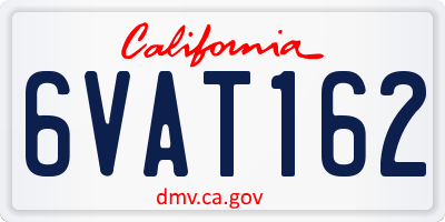 CA license plate 6VAT162