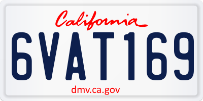 CA license plate 6VAT169