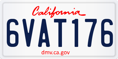 CA license plate 6VAT176