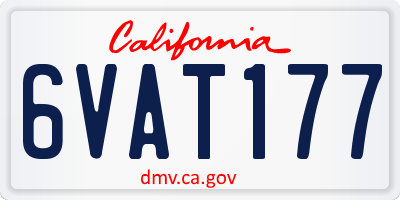 CA license plate 6VAT177