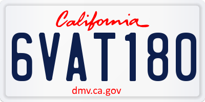 CA license plate 6VAT180
