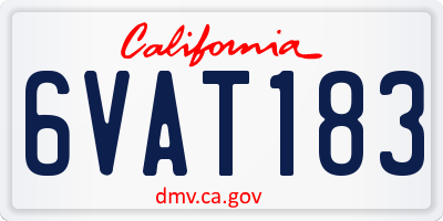 CA license plate 6VAT183