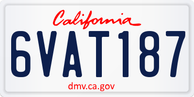 CA license plate 6VAT187