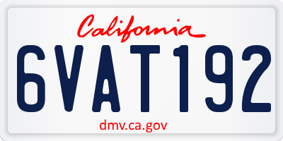CA license plate 6VAT192