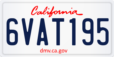 CA license plate 6VAT195