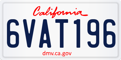 CA license plate 6VAT196