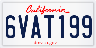 CA license plate 6VAT199