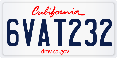 CA license plate 6VAT232