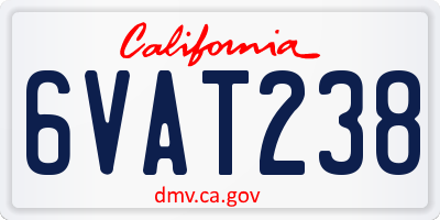 CA license plate 6VAT238