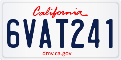 CA license plate 6VAT241