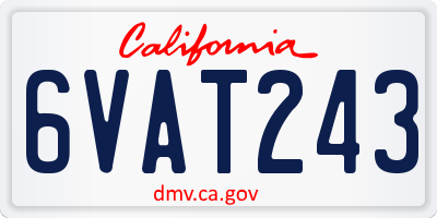 CA license plate 6VAT243