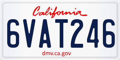 CA license plate 6VAT246